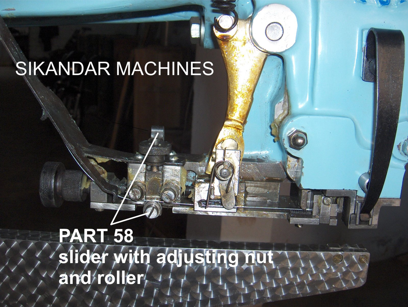 PART 58 SLIDER WITH ADJUSTING NUT AND ROLLER
